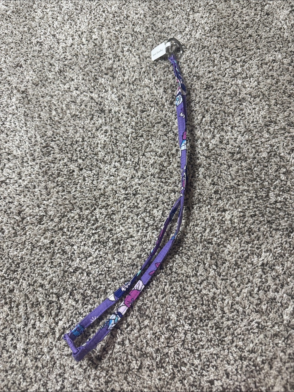 Vera Bradley Purple Floral Pattern Fabric Lanyard